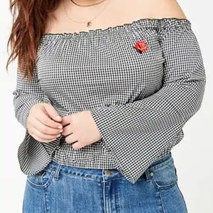 NWT Gingham off the shoulder crop top - 3XL